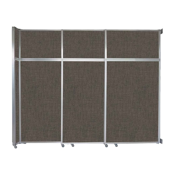 Versare Operable Wall Sliding Room Divider 9'9" x 8'5-1/4" Mocha Fabric 1070269 - main
